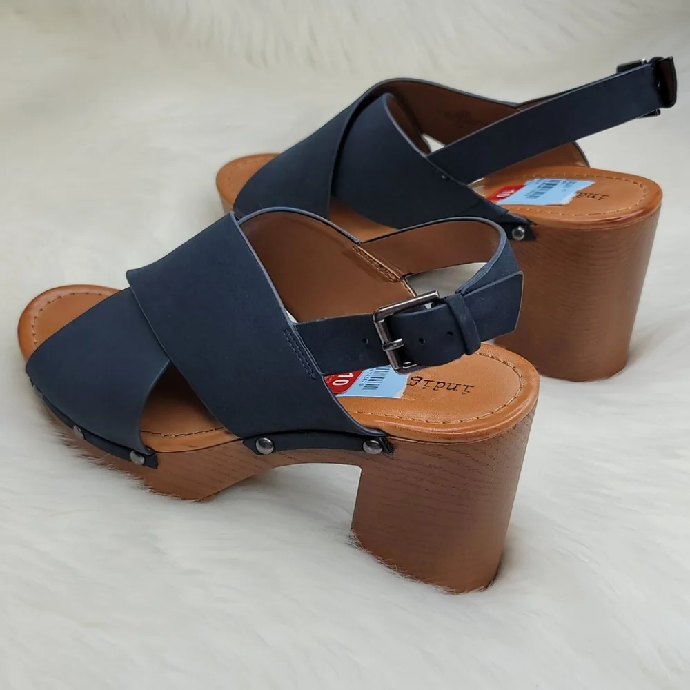 Indigo Rd Dani Sandal Heel Navy Blue